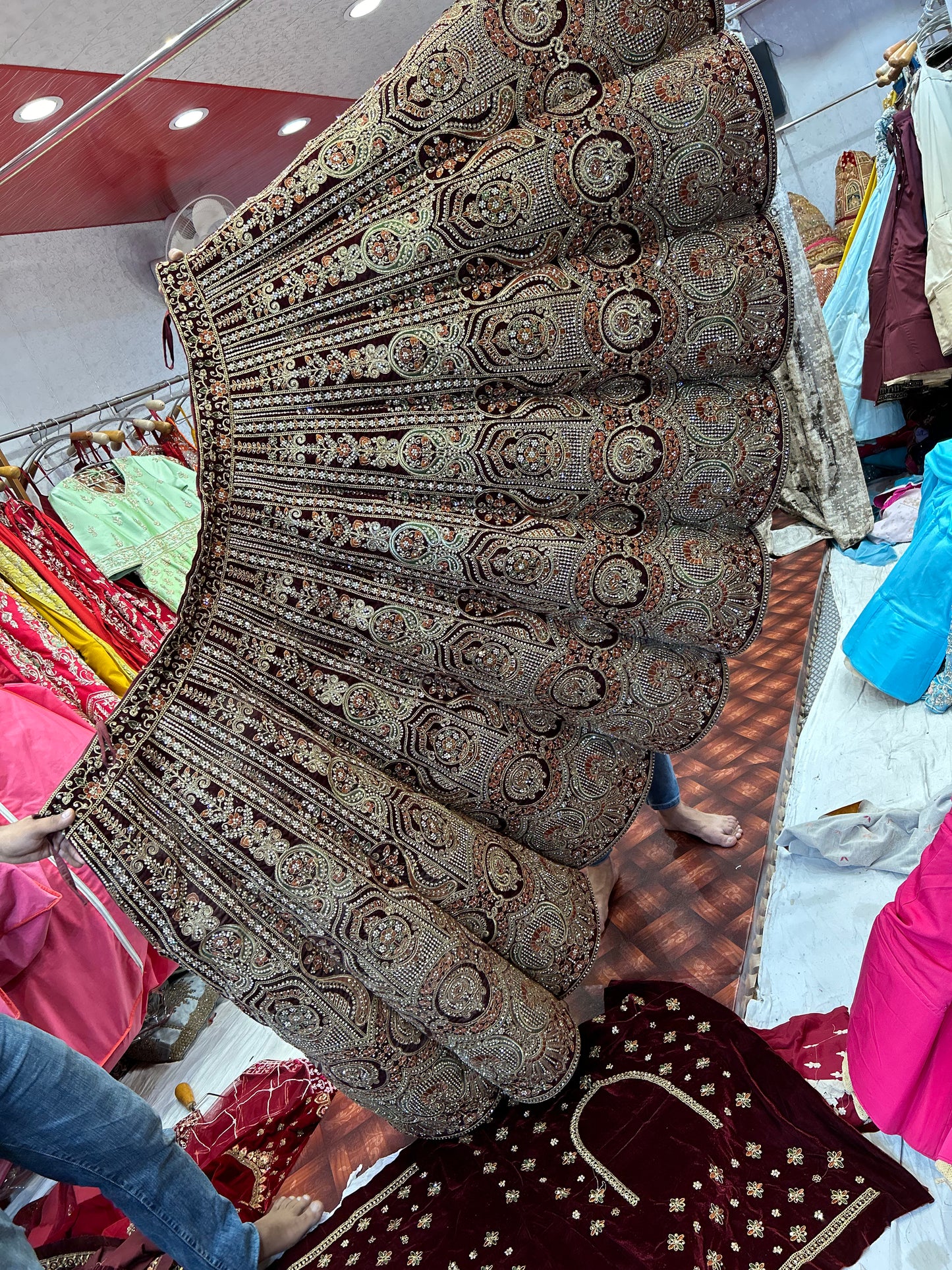 Tremendous Maroon ball lehenga