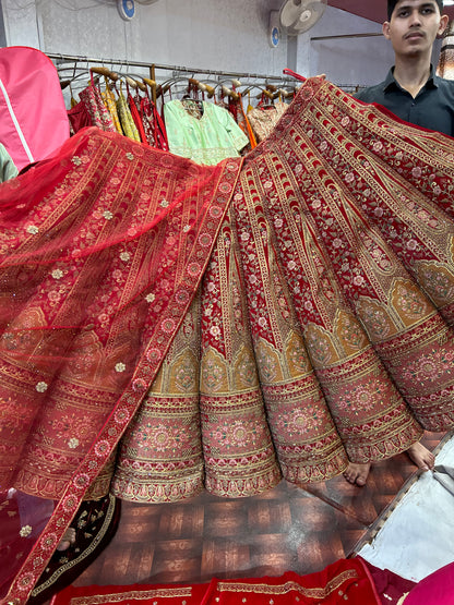 Tremendous bridal red ball lehenga