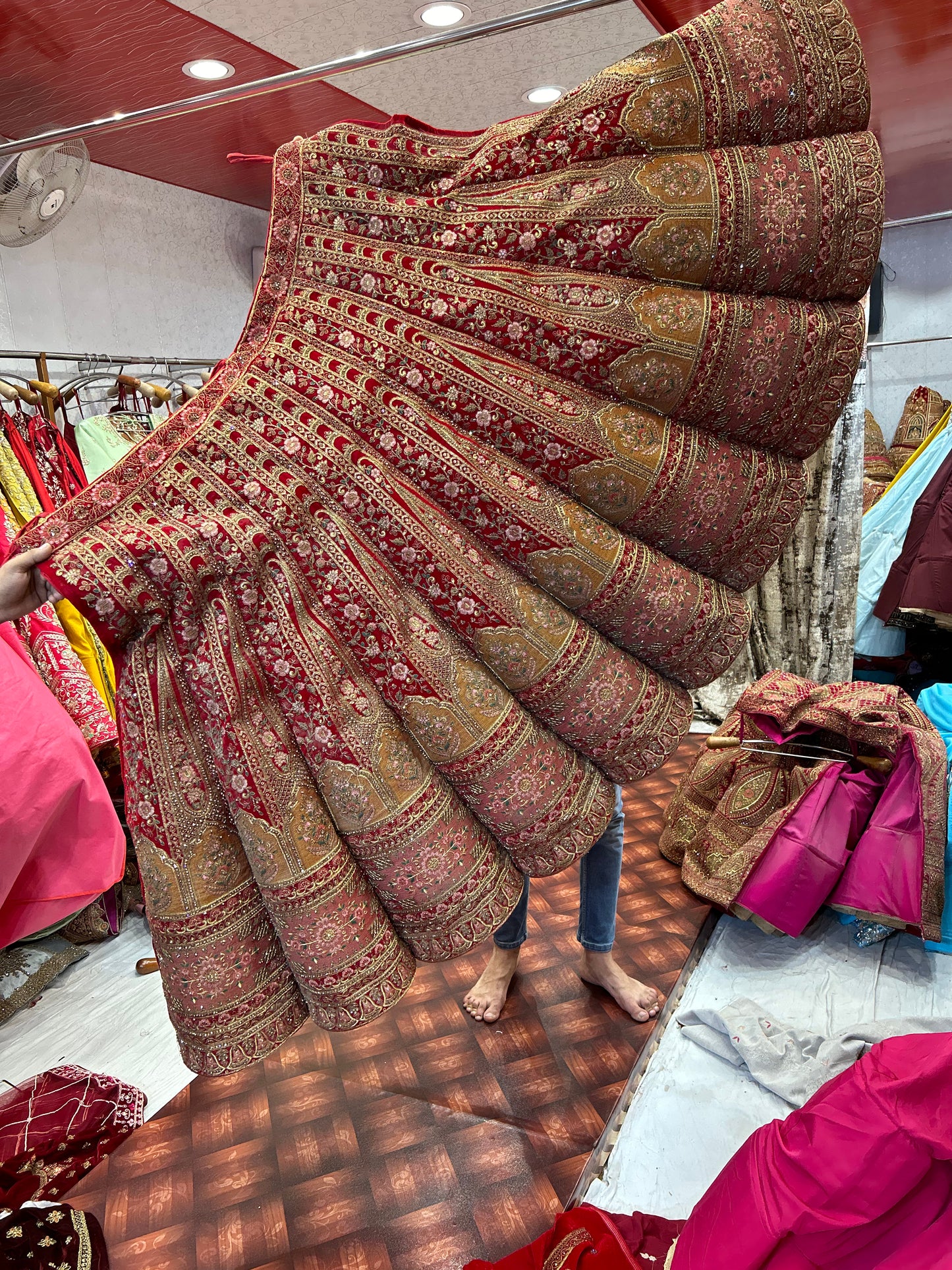 Tremendous bridal red ball lehenga