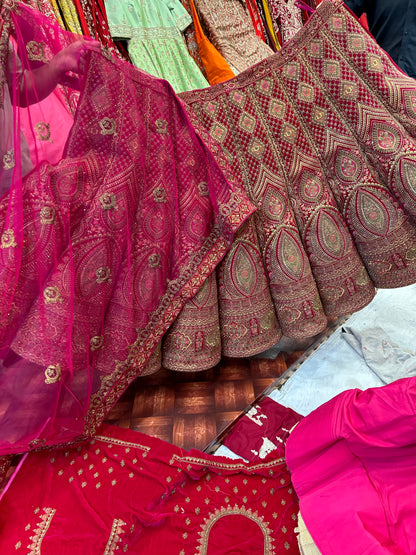 Lovely bridal red ball lehenga