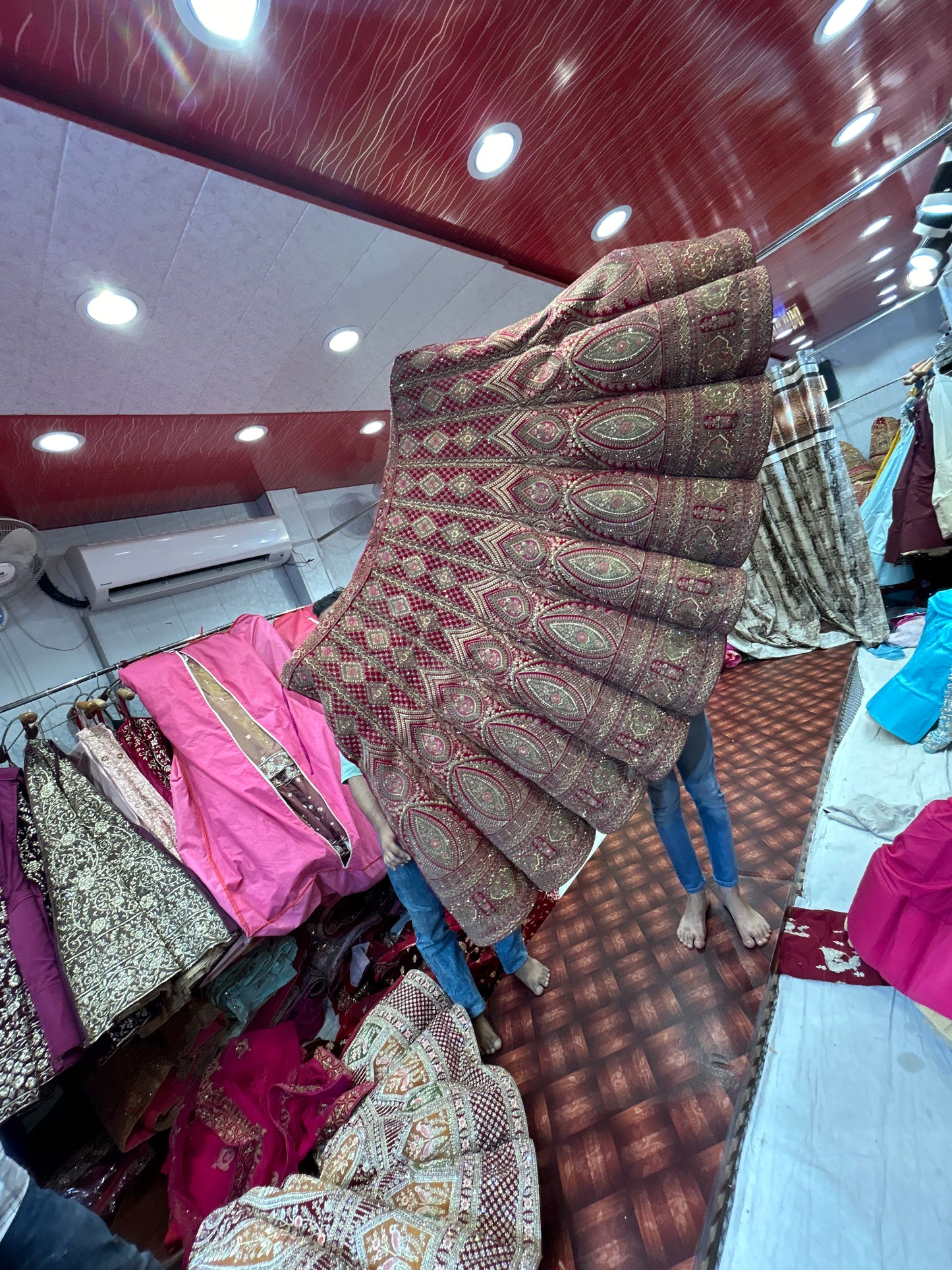 Lovely bridal red ball lehenga