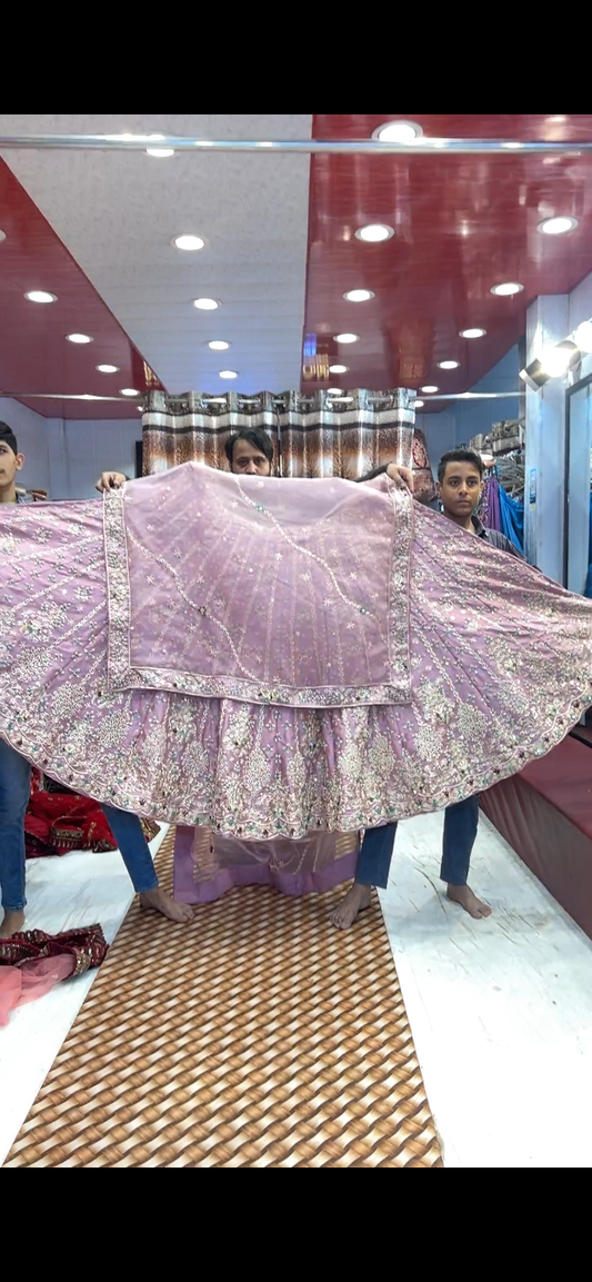 Baby pink Silk handwork Lehenga