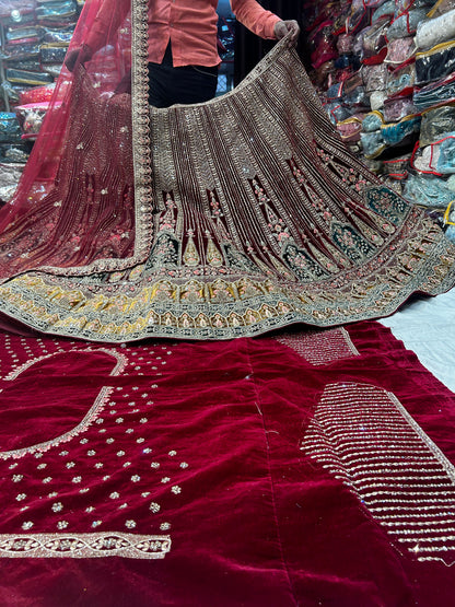 Superb bridal Maroon lehenga