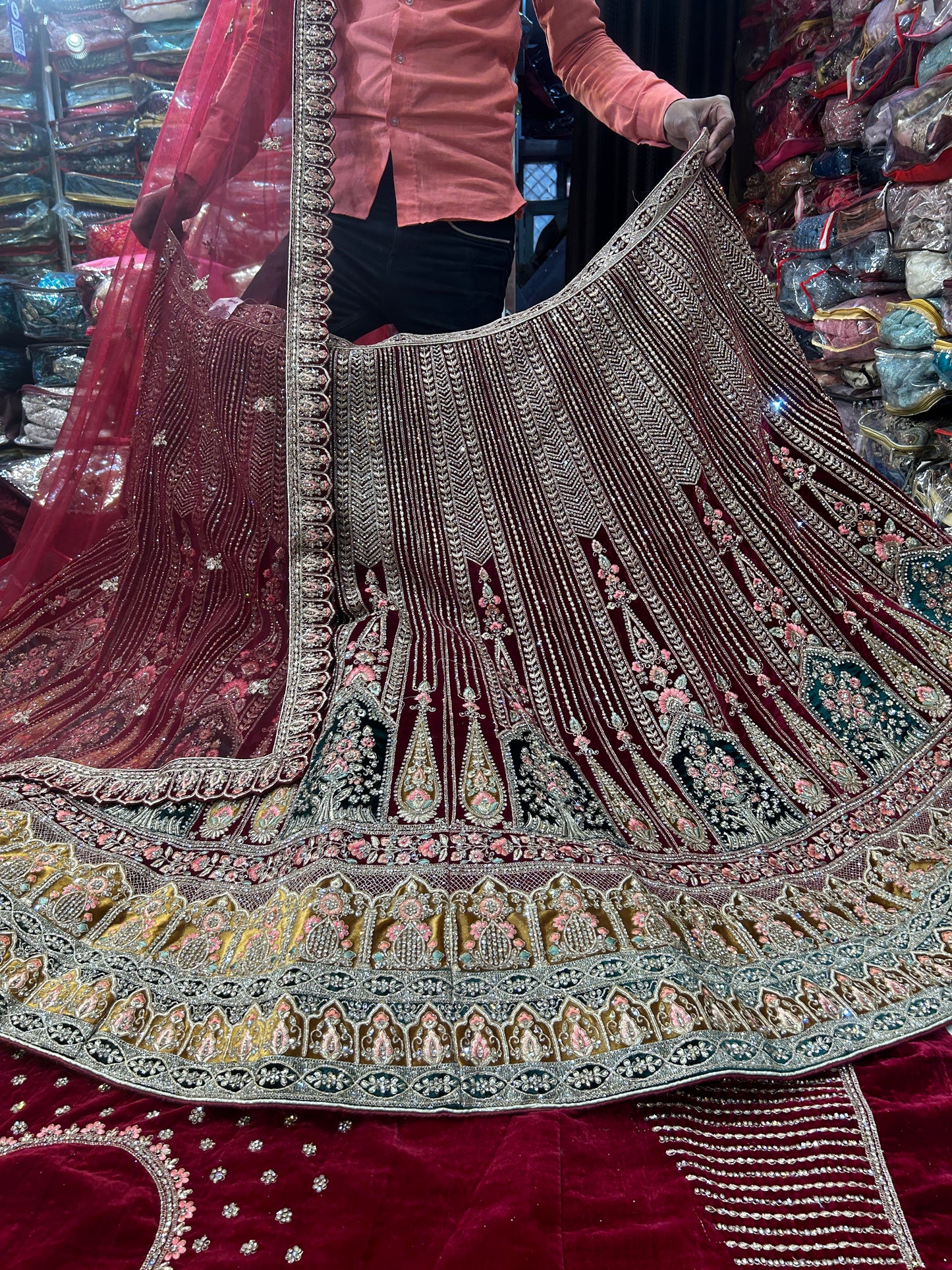 Superb bridal Maroon lehenga