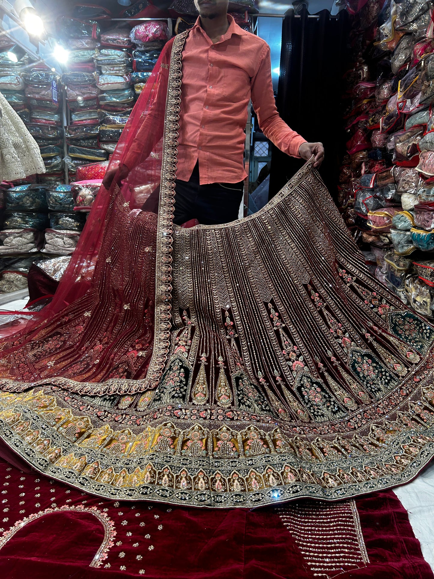 Superb bridal Maroon lehenga