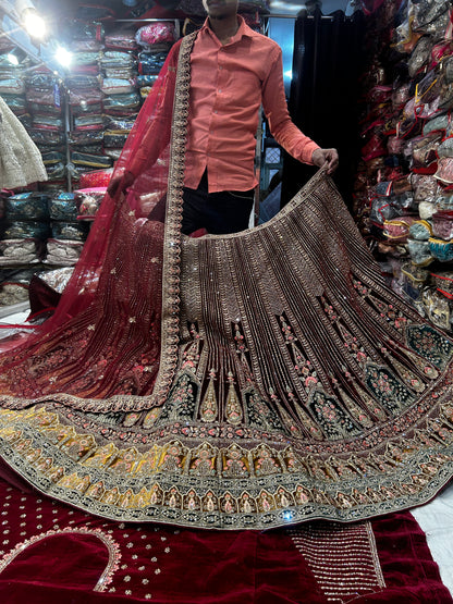 Superb bridal Maroon lehenga