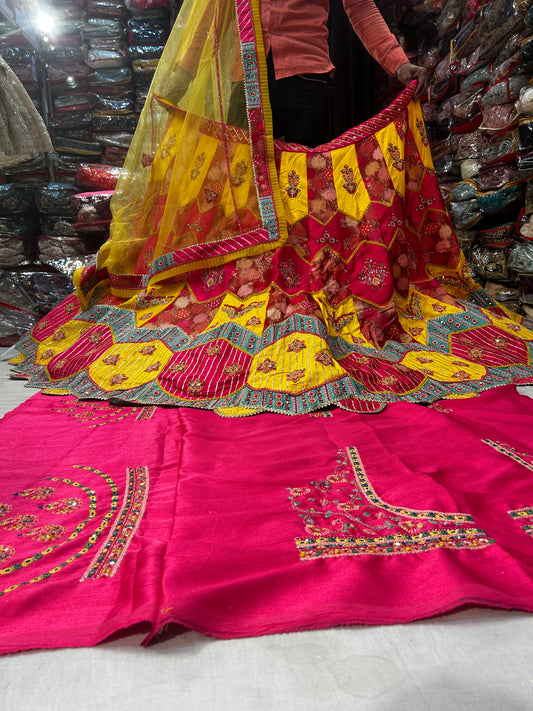 Magnífica lehenga multicolor