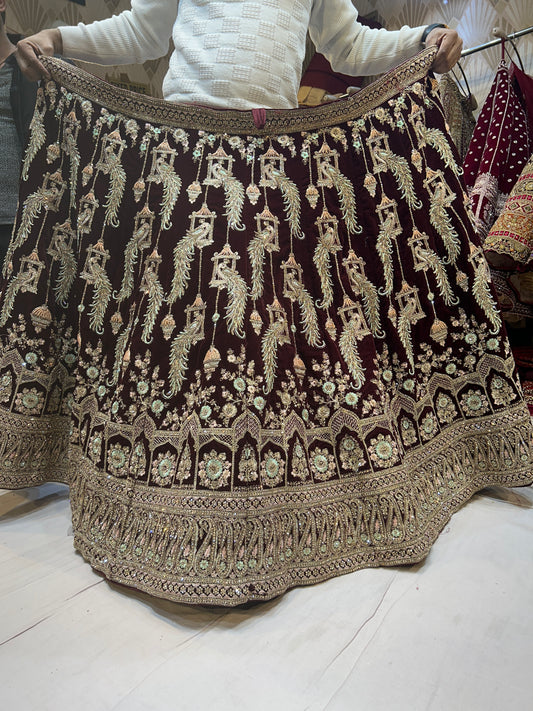 ASTONISHING Peacock figure Designer LEHENGA