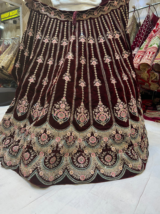 Stunning Cutwork Purple violet Lehenga