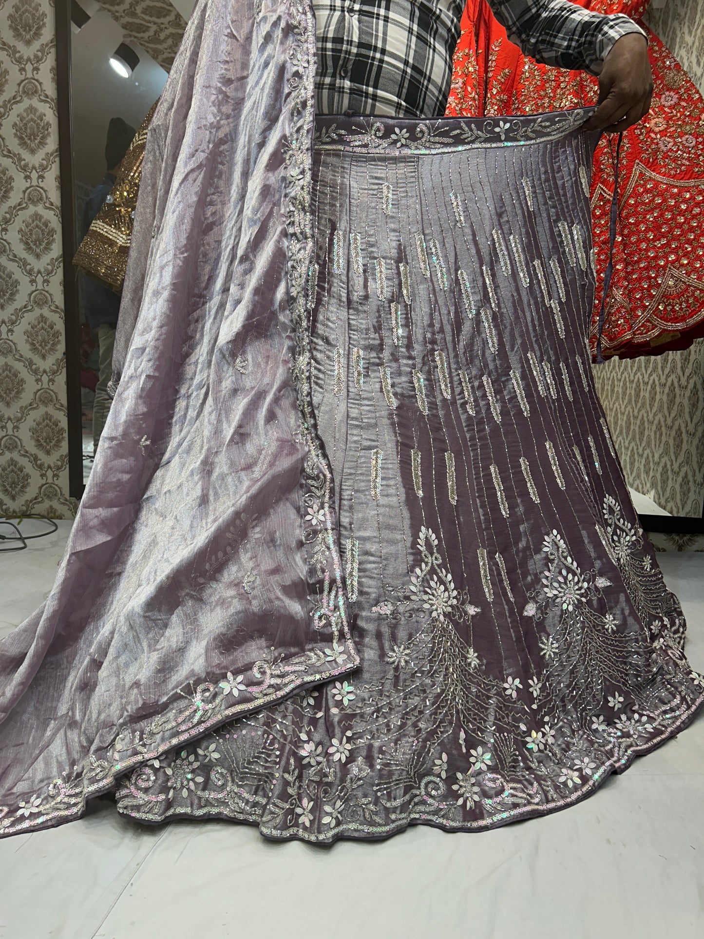 Wow Onion purple pink superb Lehenga