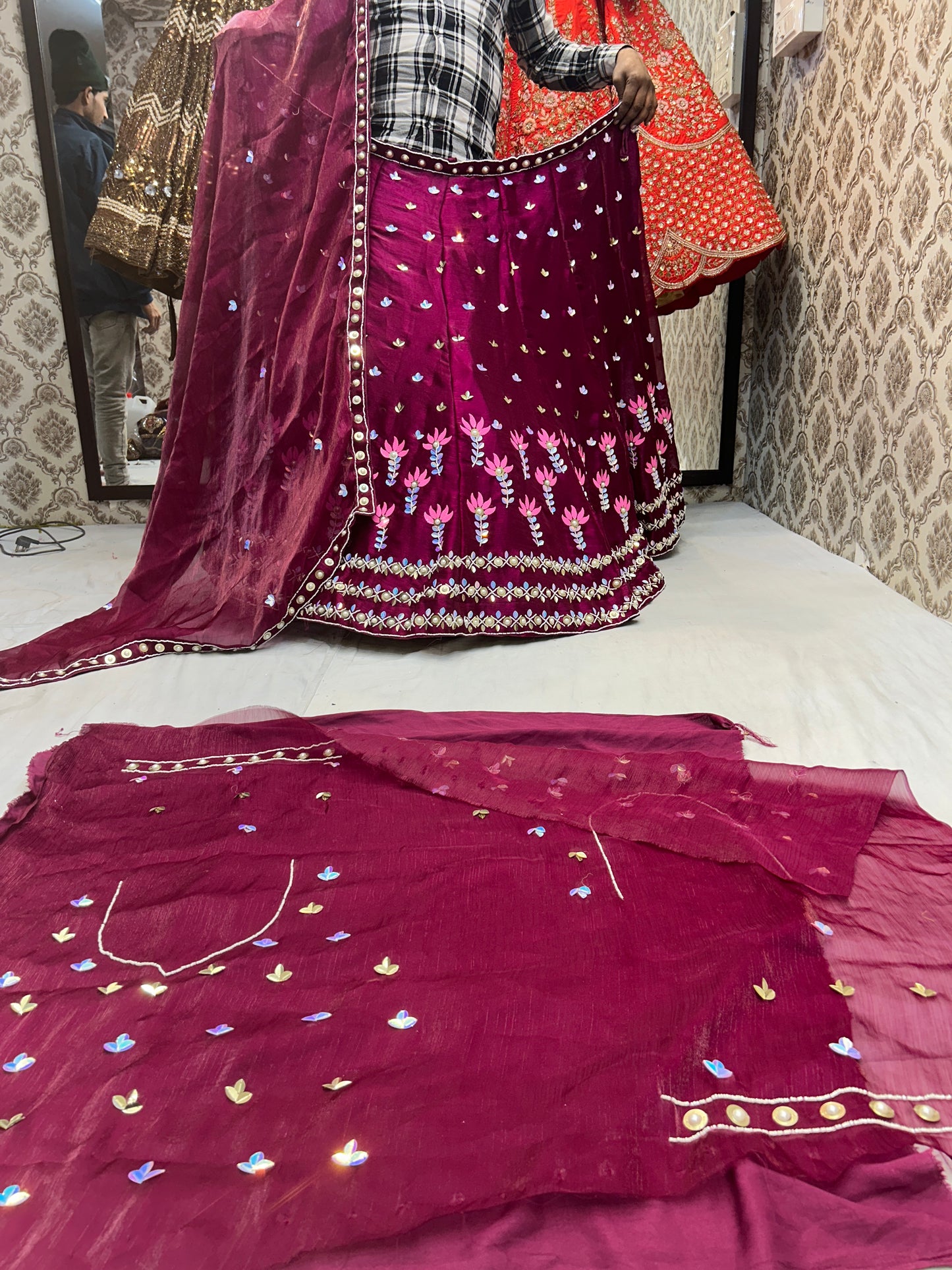 PDP Designer Purple violet Gorgeous Lehenga