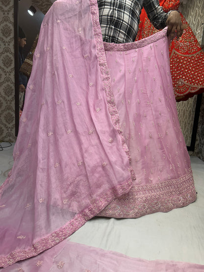 Baby pink colour Lehenga