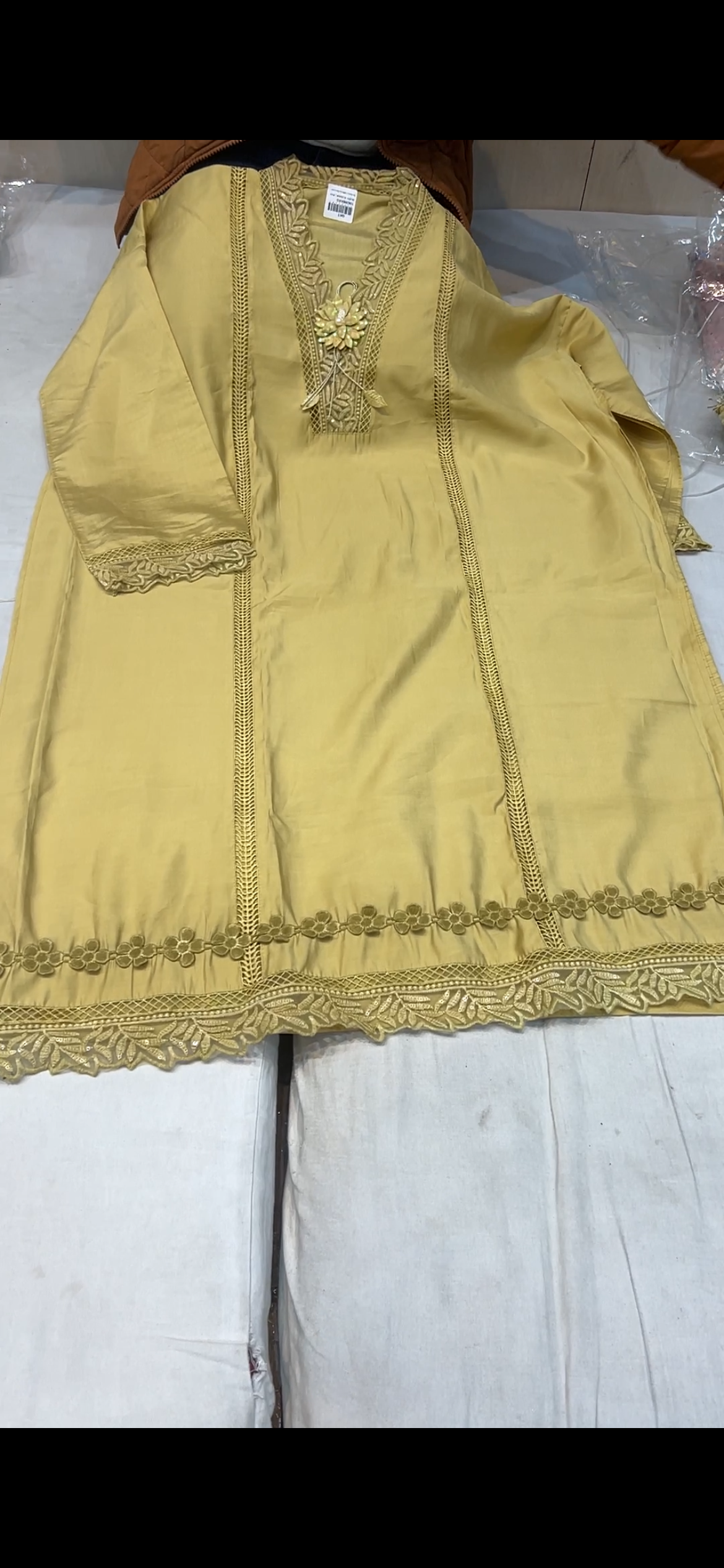 Light Yellow mustard tone Fancy women Unstitched Suit