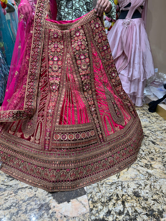 Awesome Red Rani Marwari Lehenga