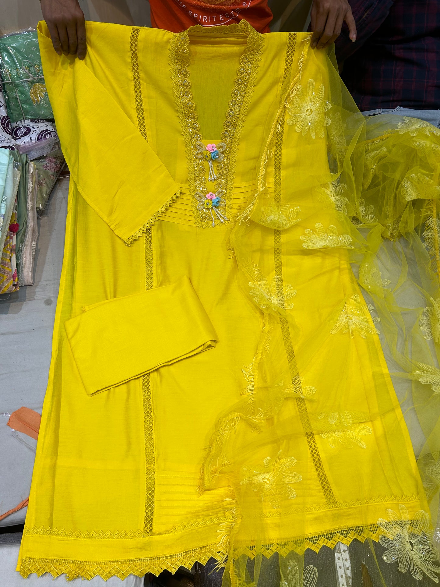 Superb yellow ladies suit