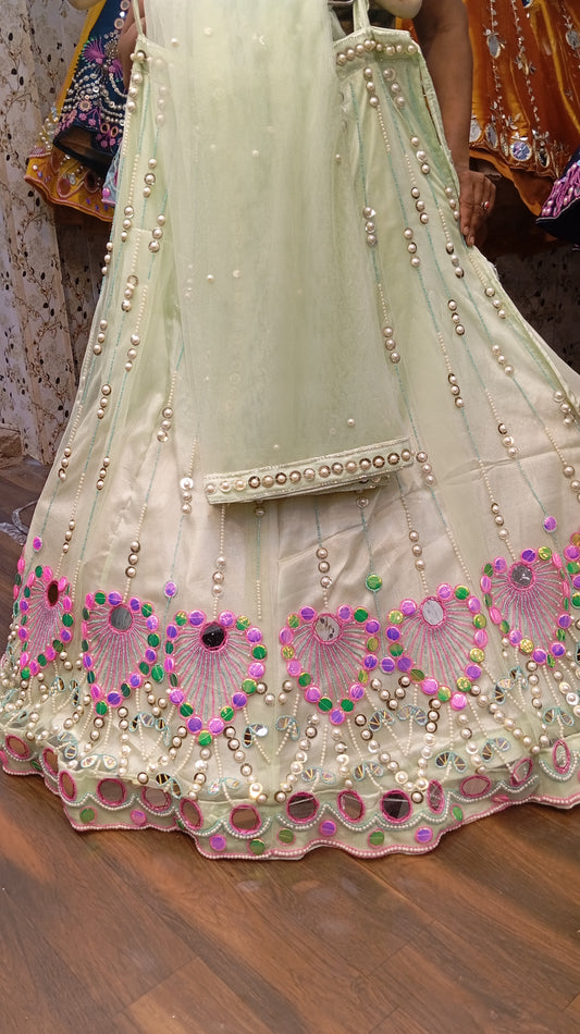 Stunning White PDP Lehenga