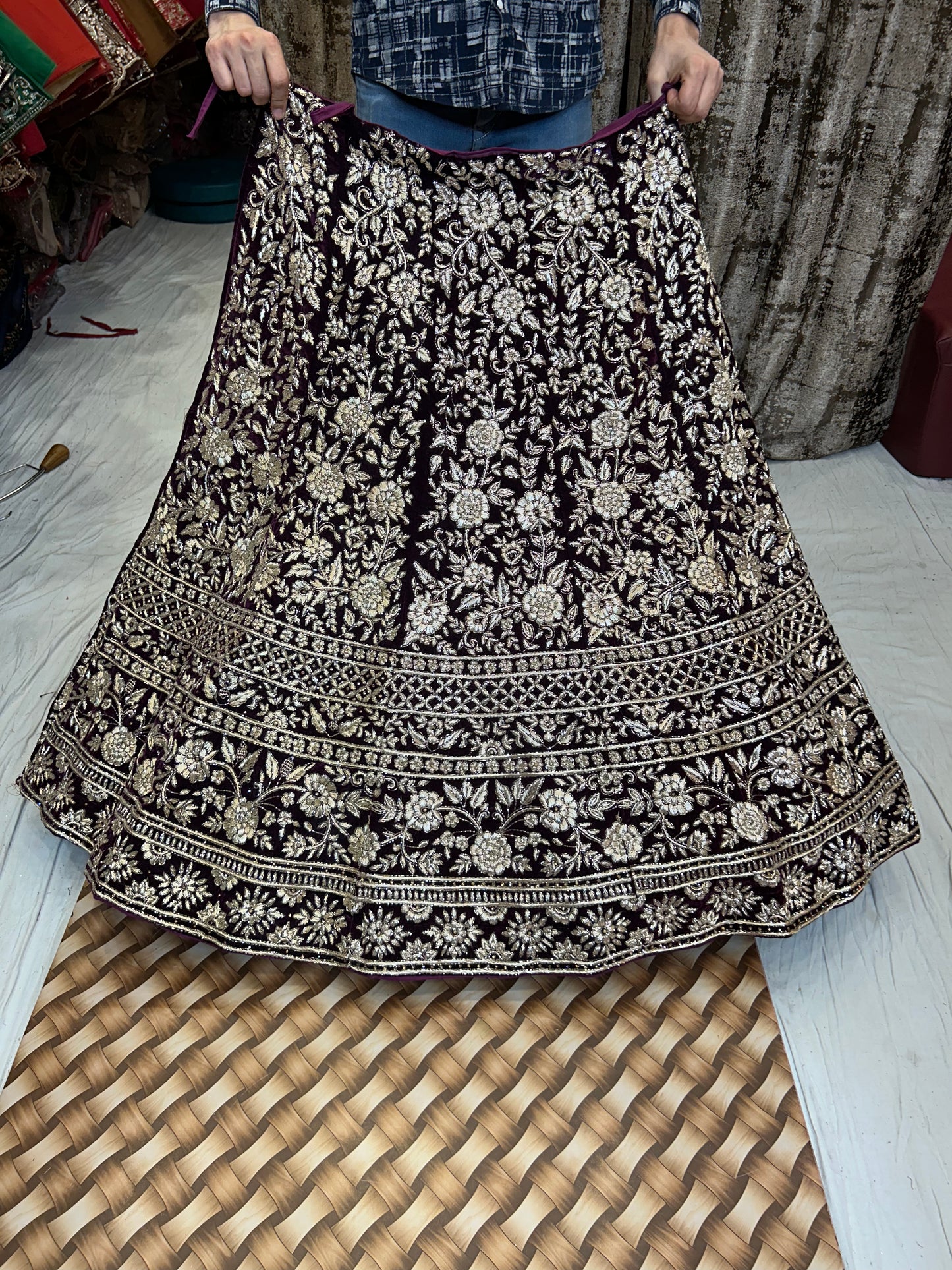 Royal maroon lehenga