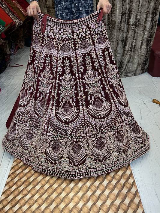 Astonishing maroon lehenga