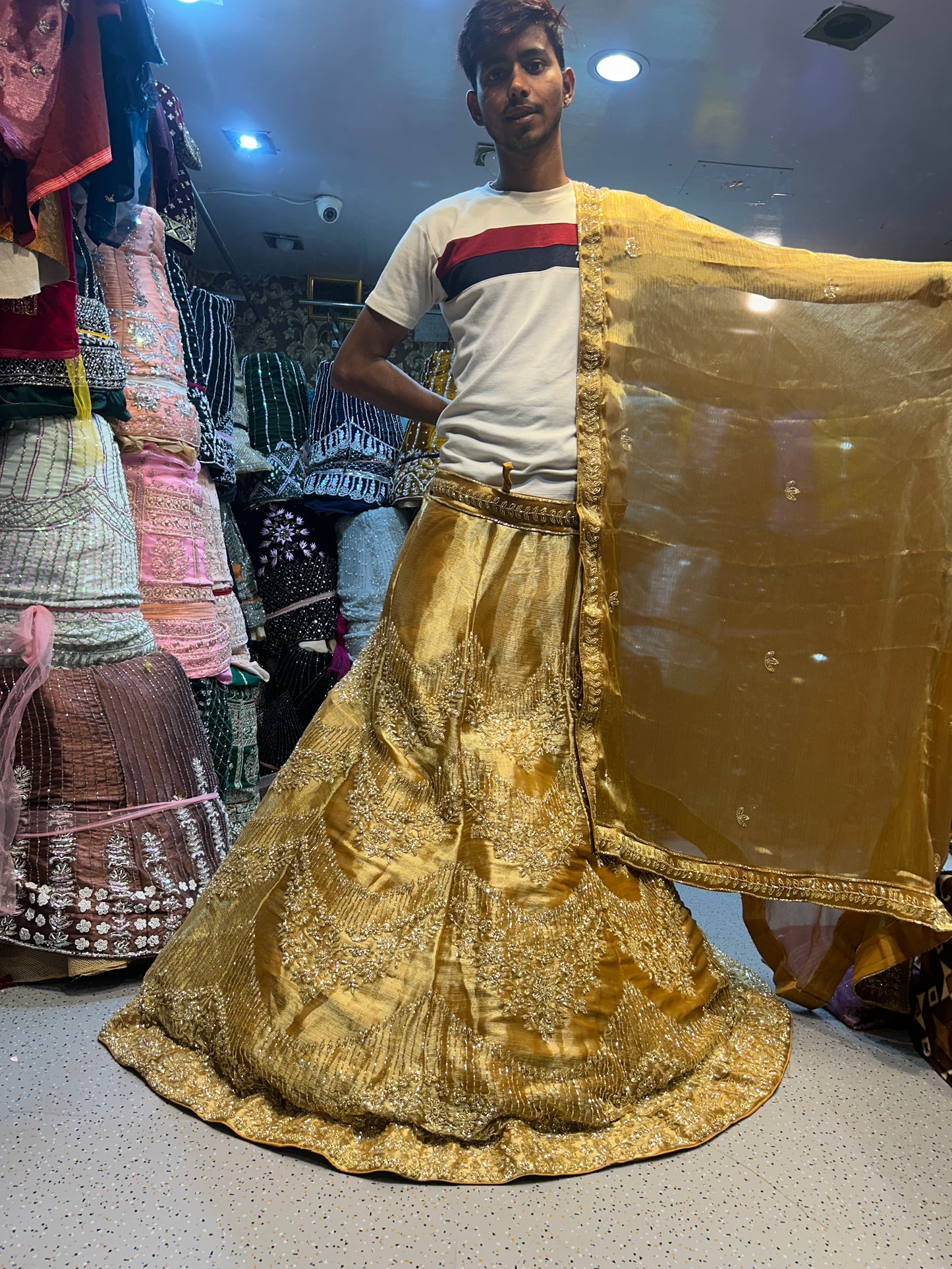 Stylish yellow lehenga