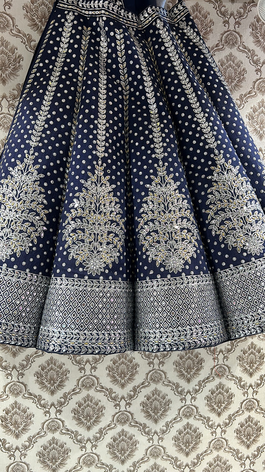 Panel BALL Lehenga plateado