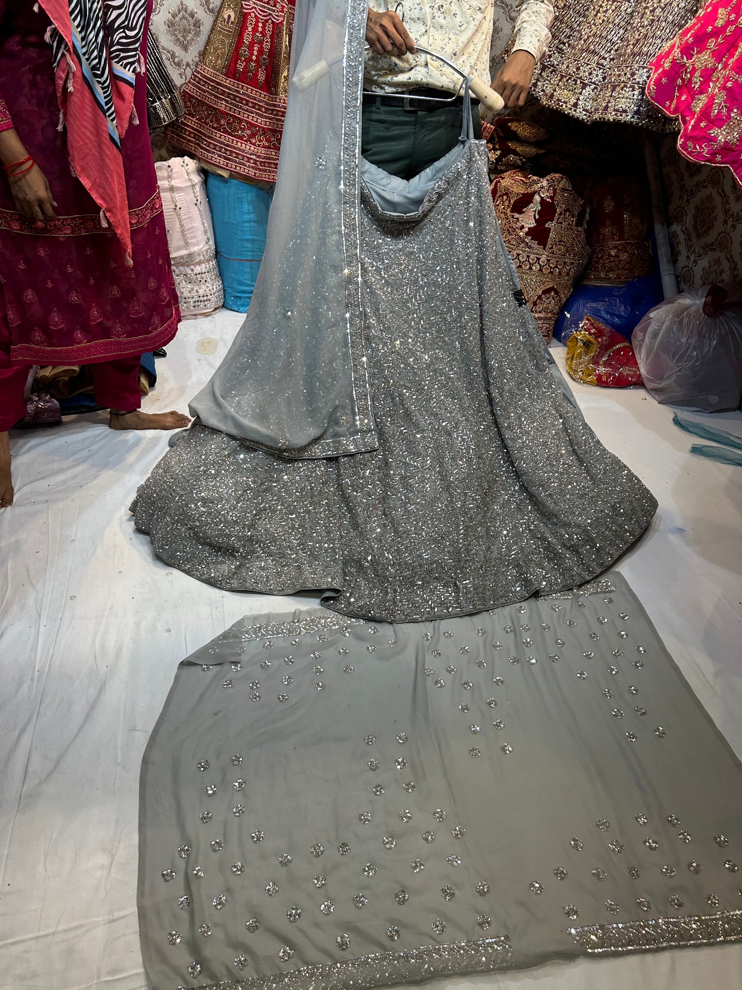 AWESOME Silver Lehenga