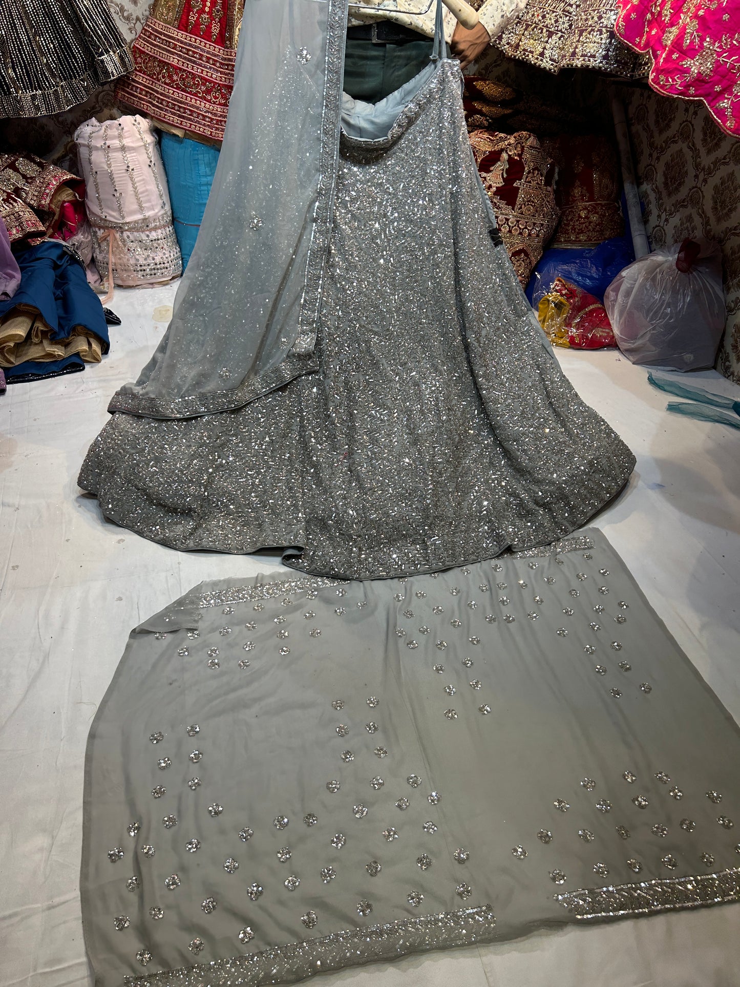 AWESOME Silver Lehenga