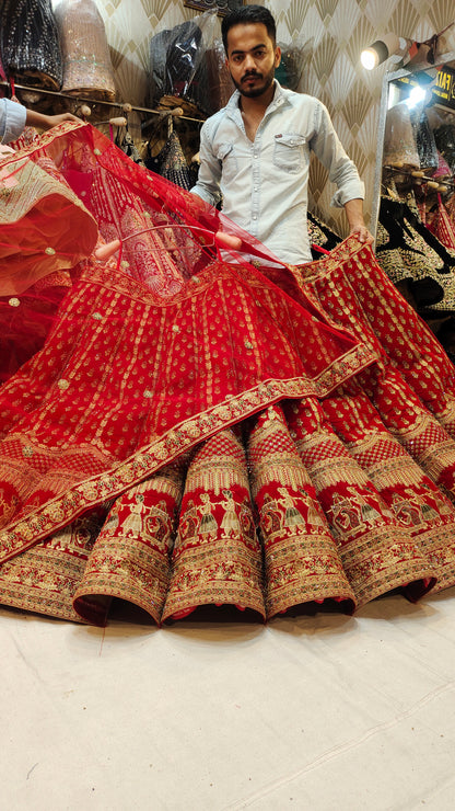 Doli Barat ball red Lehenga