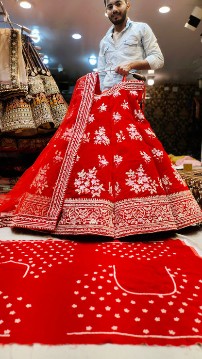 Red Velvet Bridal Lehenga