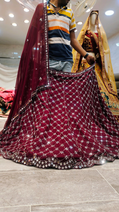 Mirror work Lehenga