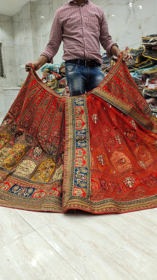 Lehenga elegante y lujosa de estilo real