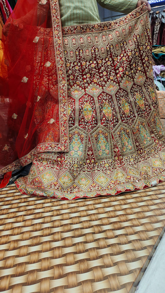 Lehenga con estampado multicolor