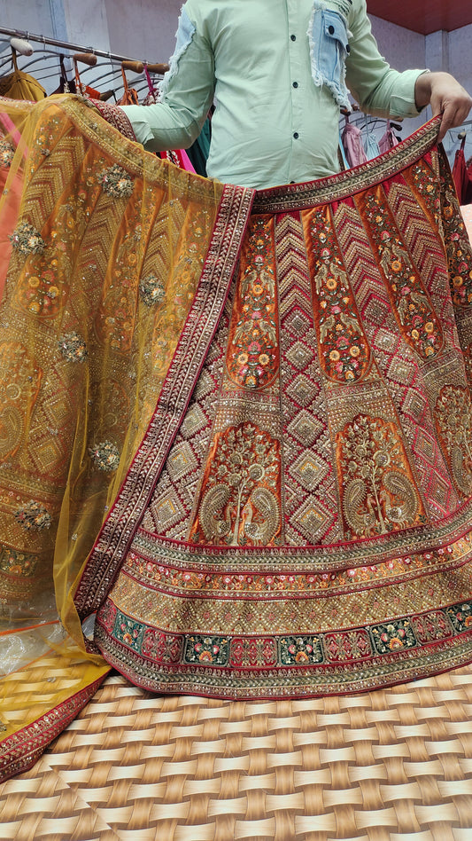 Lehenga mostaza Rajwada Hit