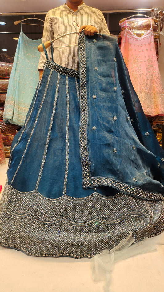 Lehenga de diseñador azul