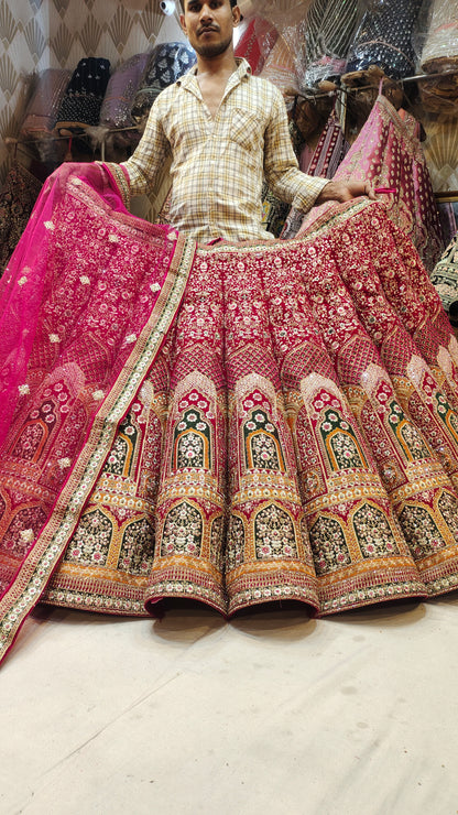 Ball Pattern Beautiful red Lehenga