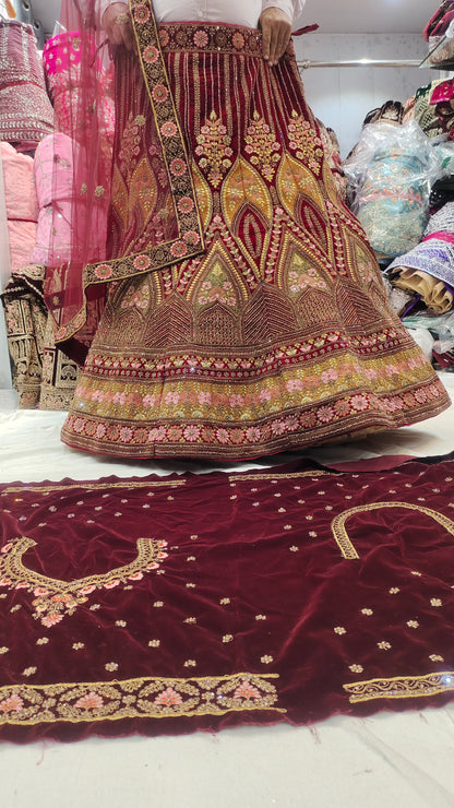 Beautiful red meroon Lehenga