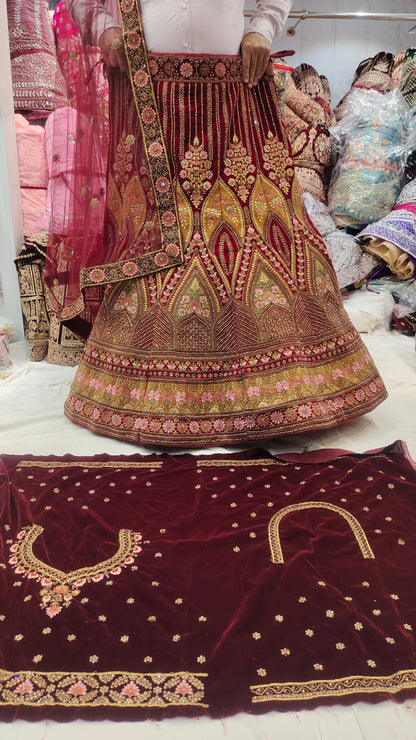 Beautiful red meroon Lehenga