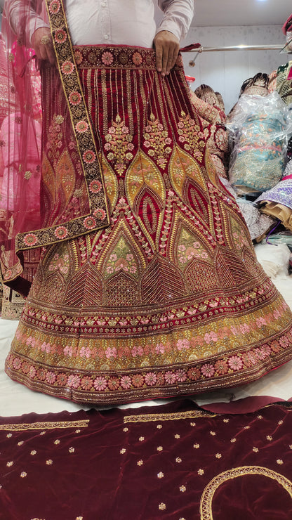 Beautiful red meroon Lehenga