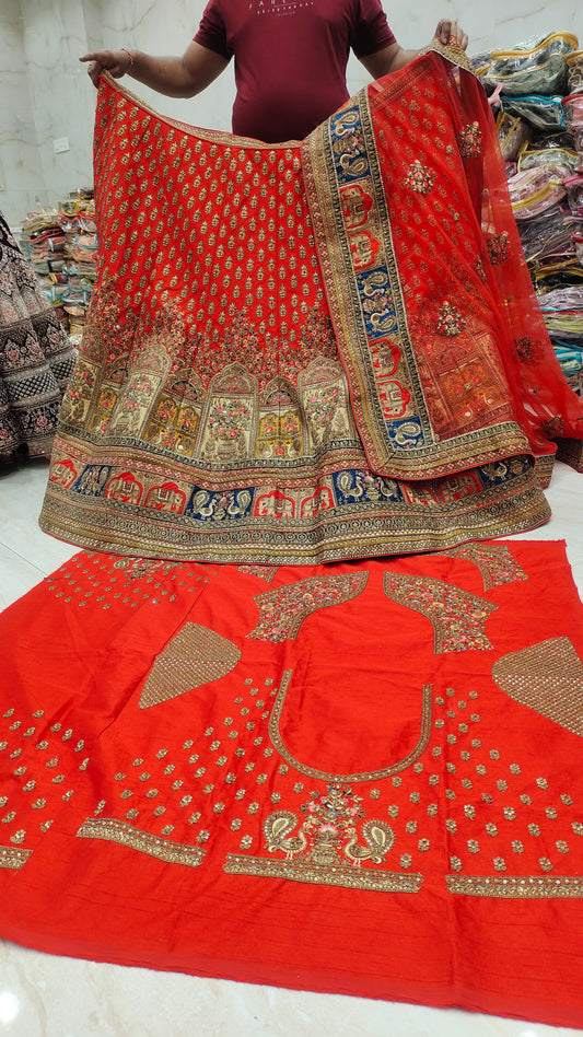 Impresionante lehenga roja