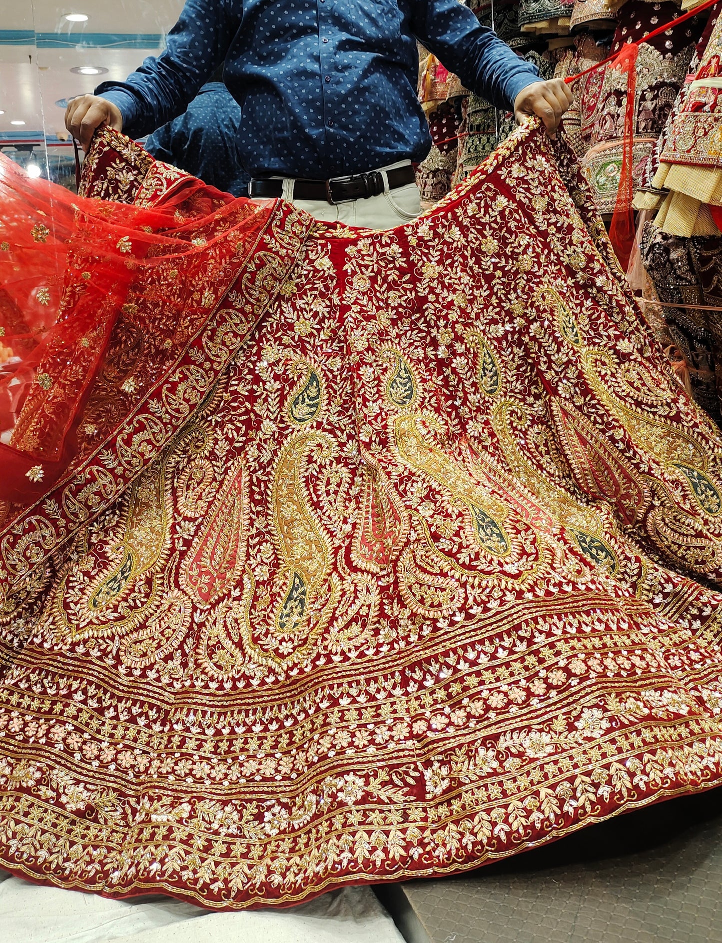 heavy Bridal Red lehenga