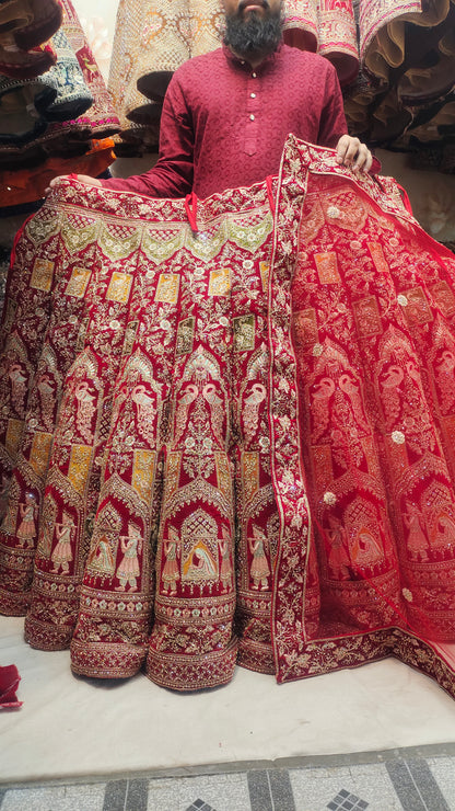 Doli Barat Rojo Rani Rosa Lehenga