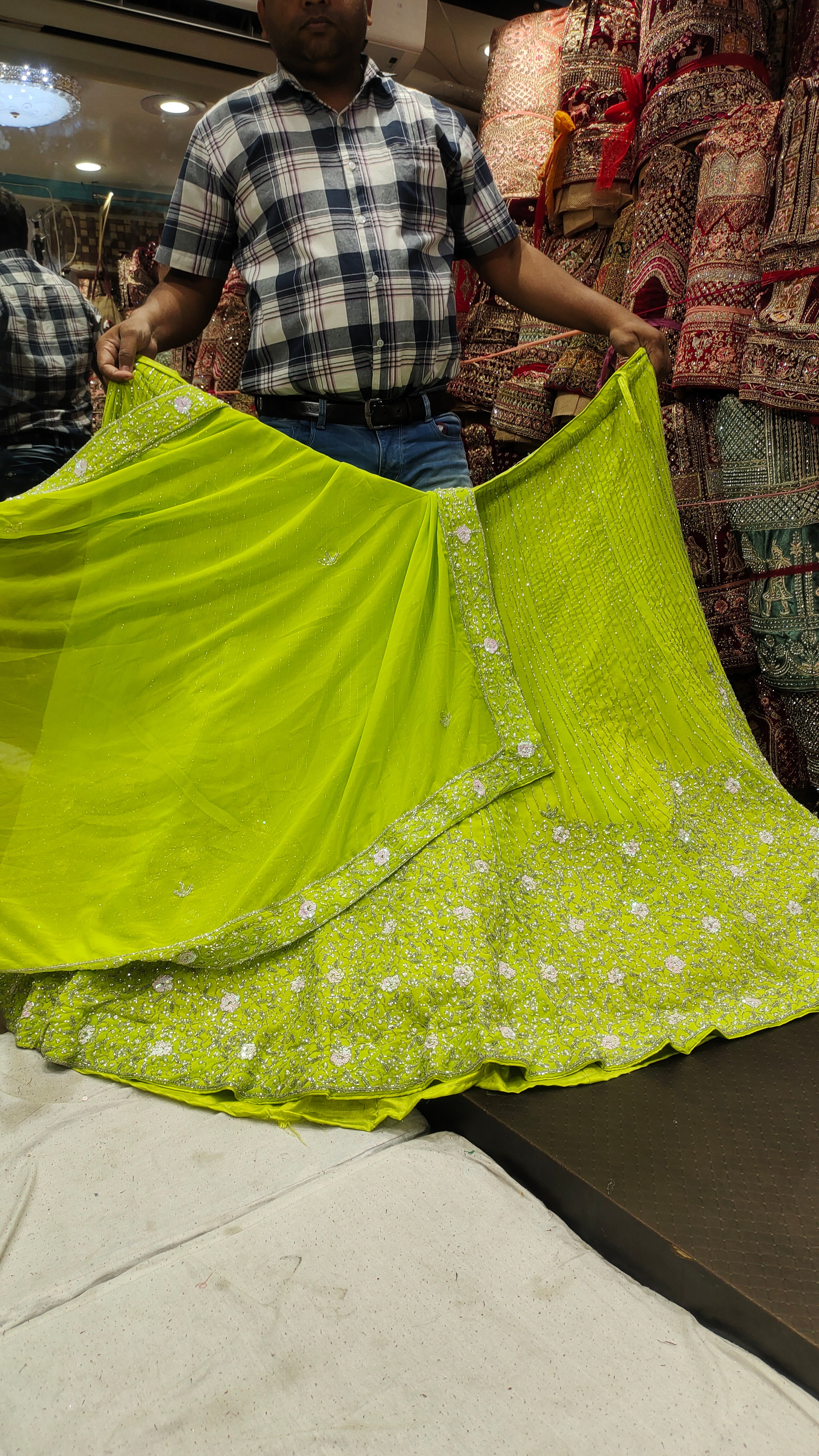 Green Zari Embroidery Silk Wedding Lehenga Choli With Dupatta – tapee.in