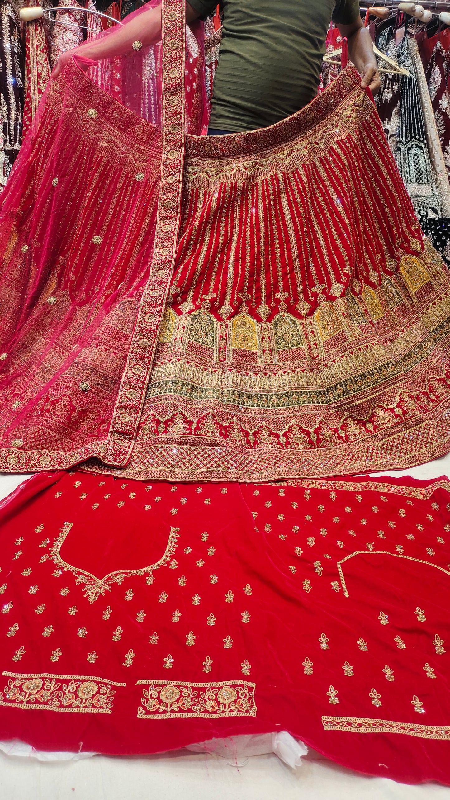 Red bridal lehenga