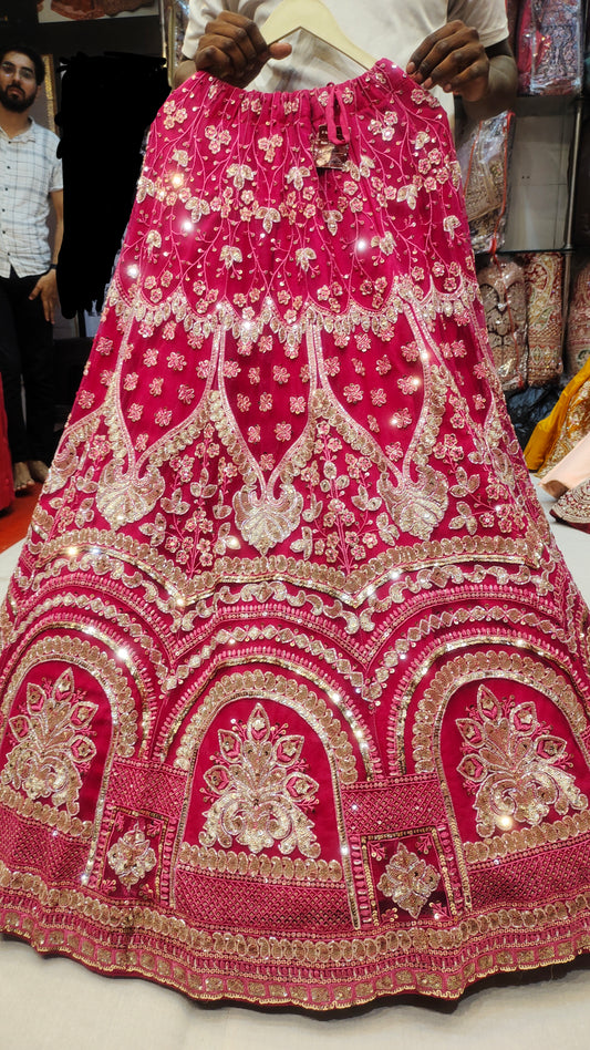 Lehenga de cristal de piedra rosa ♥️