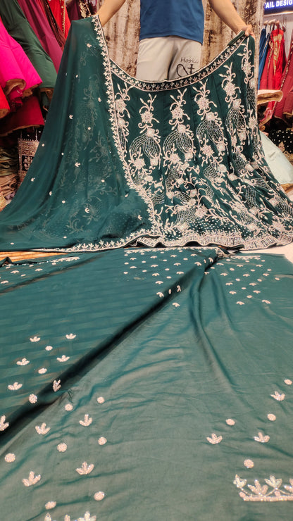 Mehendi special green lehenga