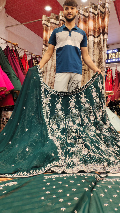 Mehendi special green lehenga