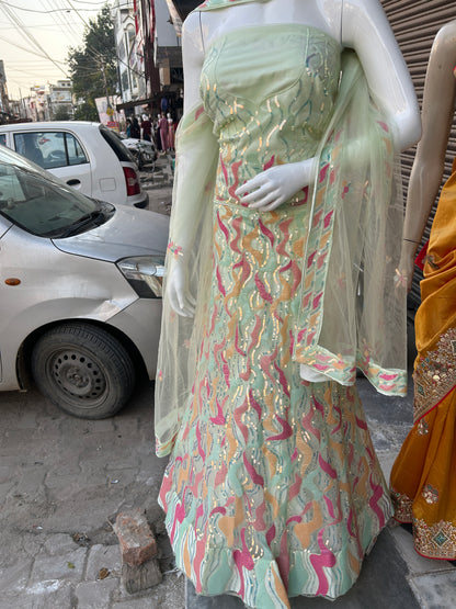 White Lehenga