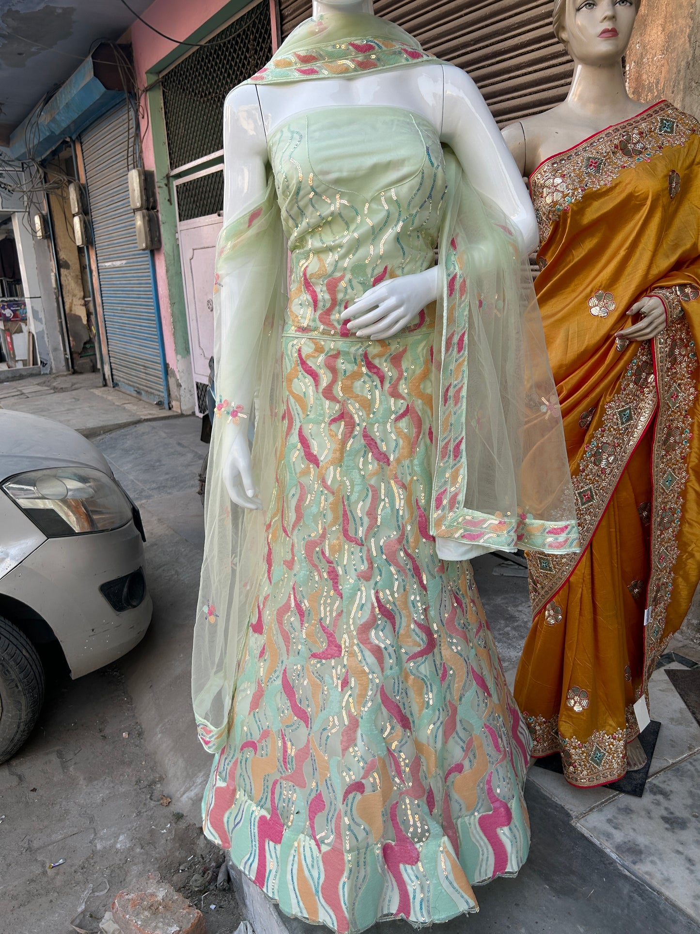 White Lehenga