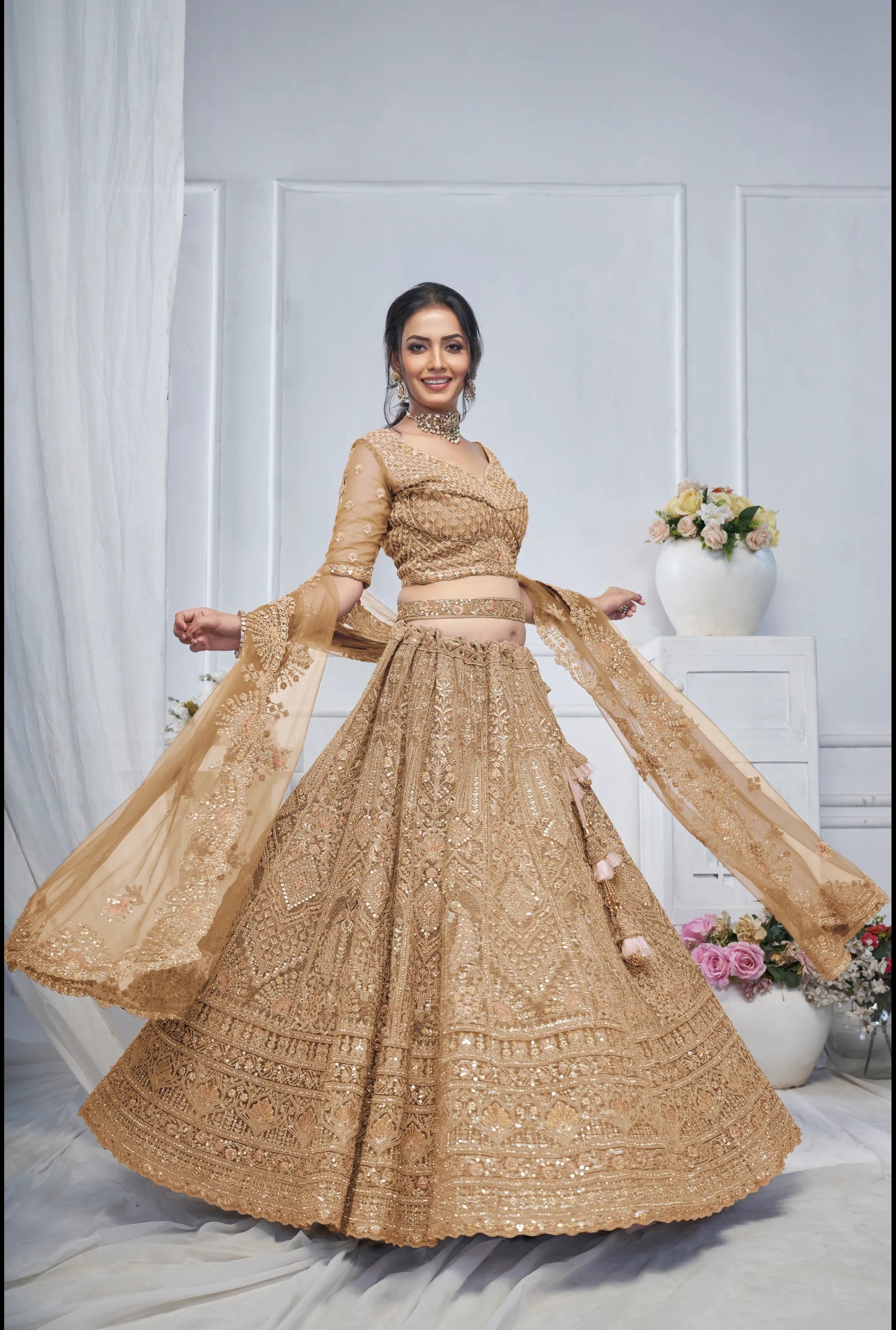 Golden Designer Lehenga