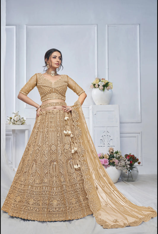 Golden Designer Lehenga