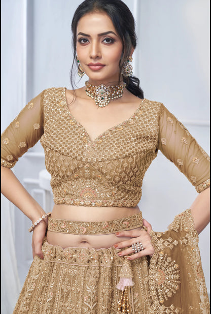 Golden Designer Lehenga